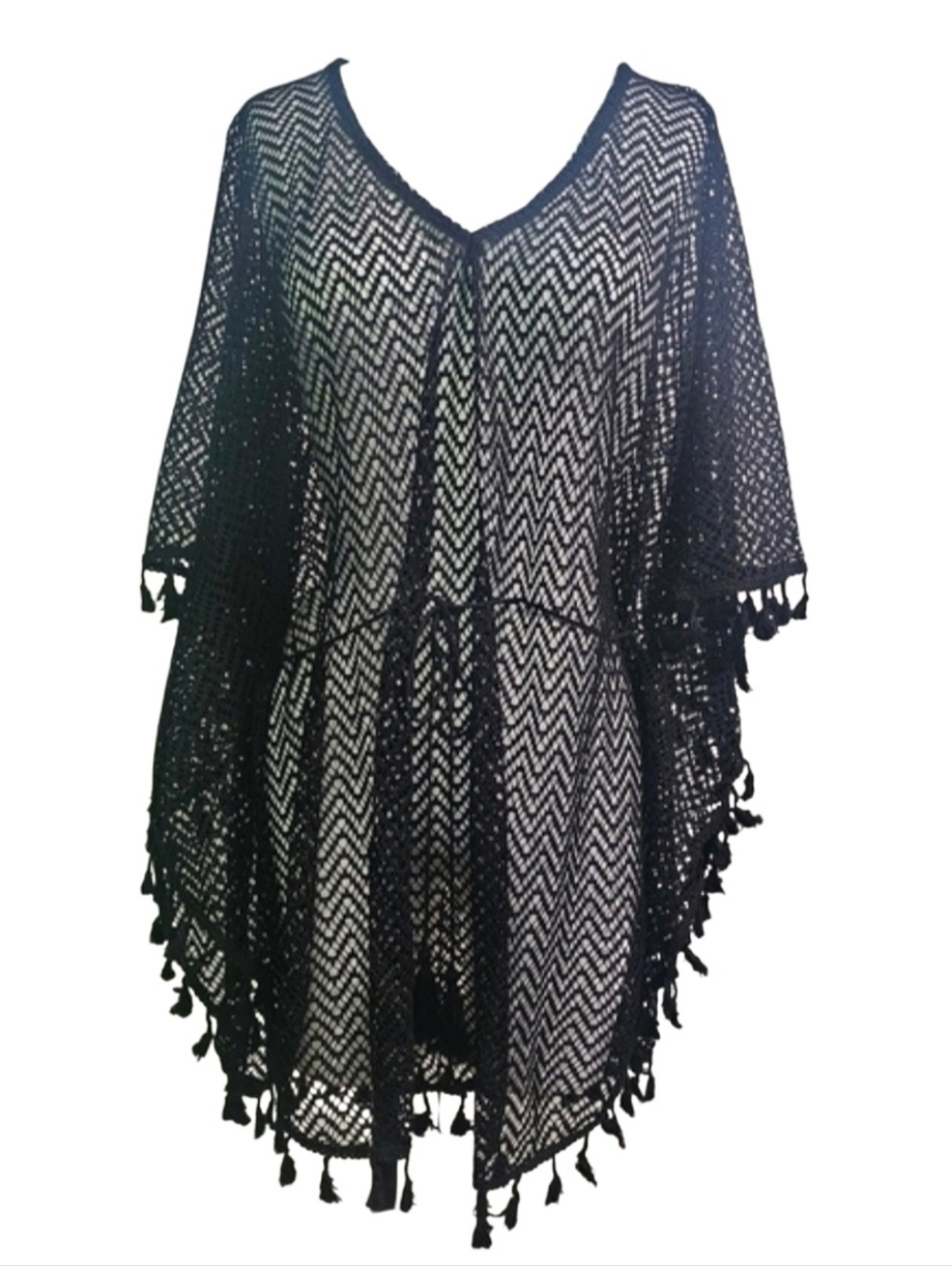 Women's Crochet Swimsuit Cover up Coachella Black One Size
